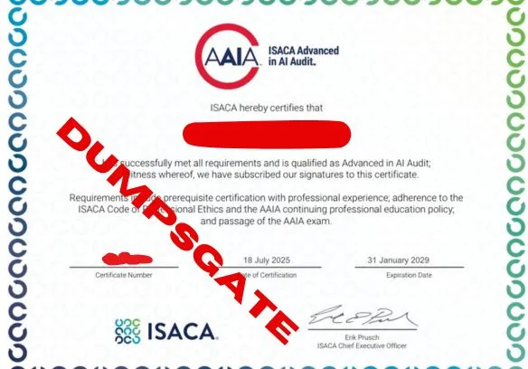 ISACA AAIA Pass result dumpsgate 5